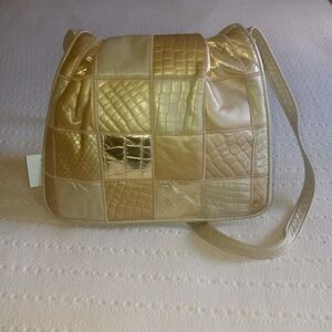 Vintage Leather Park Avenue bag, medium, champagne-gold toned
